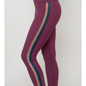 Woman’s Spiritual Gangster Purple Stripe Leggings